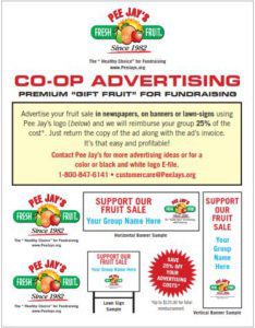 A flyer for the co-op advertising.