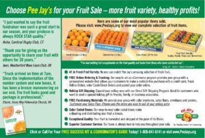 Flyer advertising fresh produce sale with variety and health benefits.