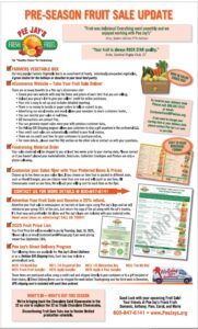 Informative flyer about a restaurant's menu and ordering options.